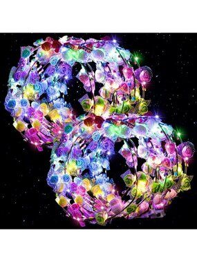 60 PCS LED Light Up Flower Crowns Headbands - Festival, Party, Boho Accessories